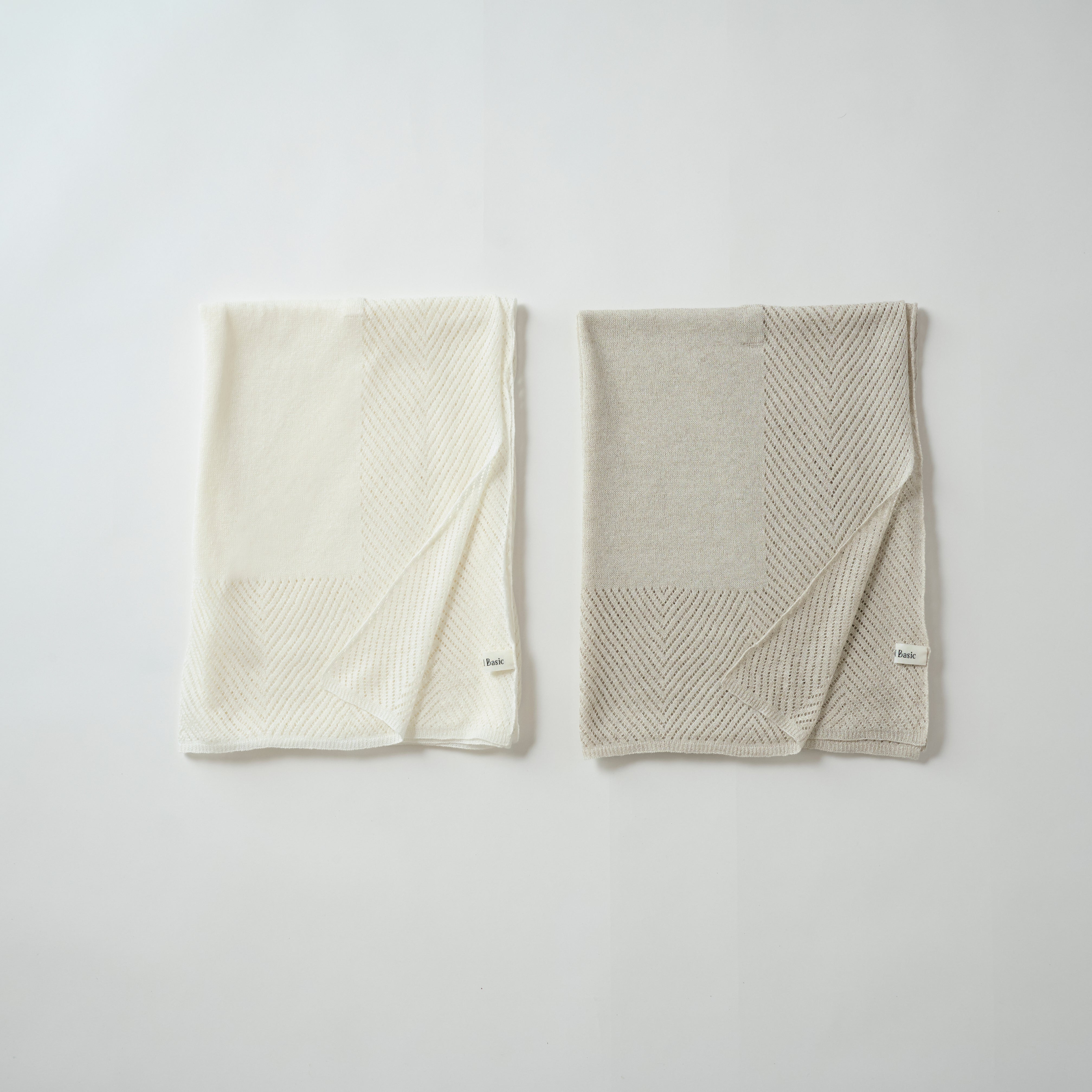 openwork knit stole(透かし編み ボタン付きストール)
