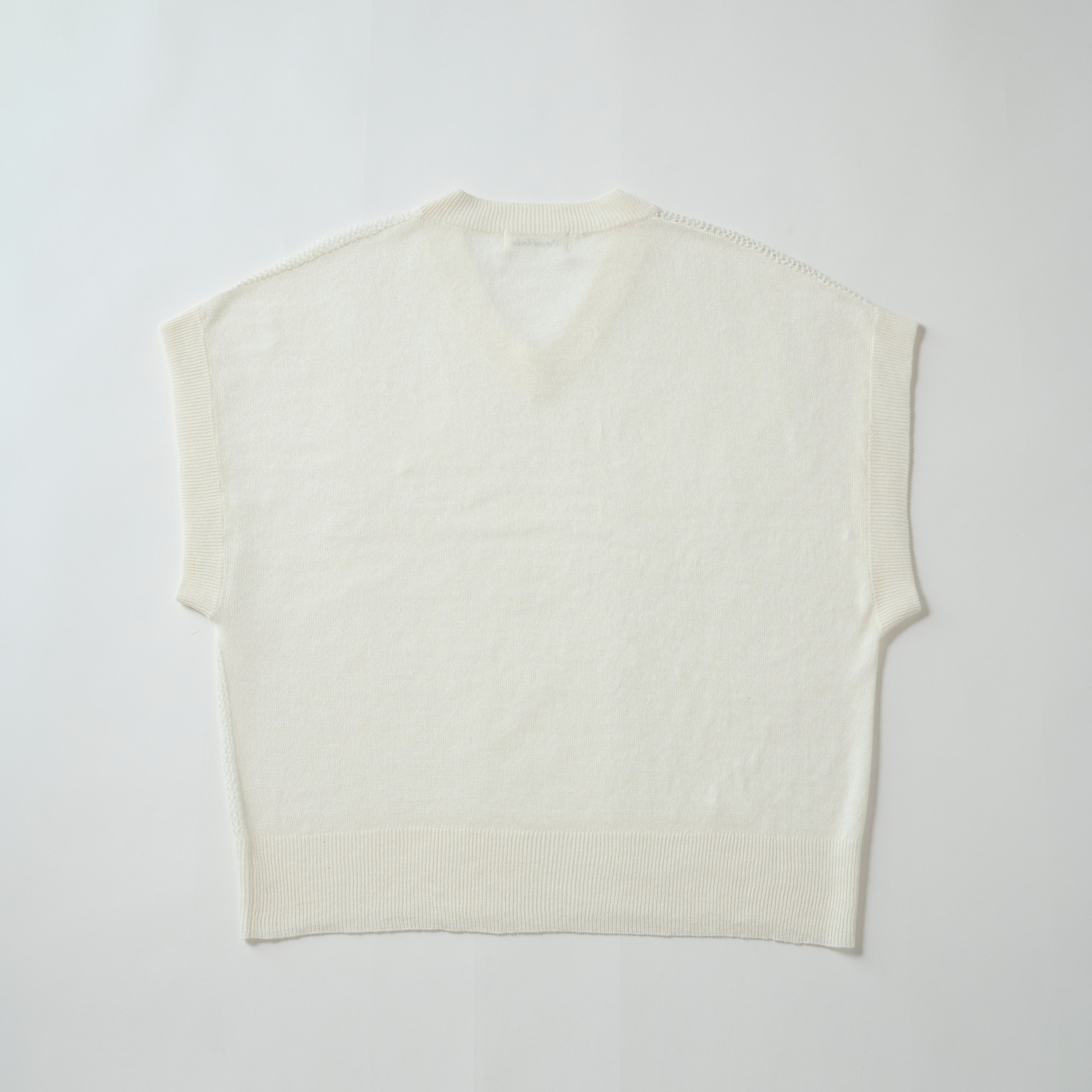 cotton linen knit jacqurd pullover(メッシュジャカードニットノースリーブ プルオーバー)