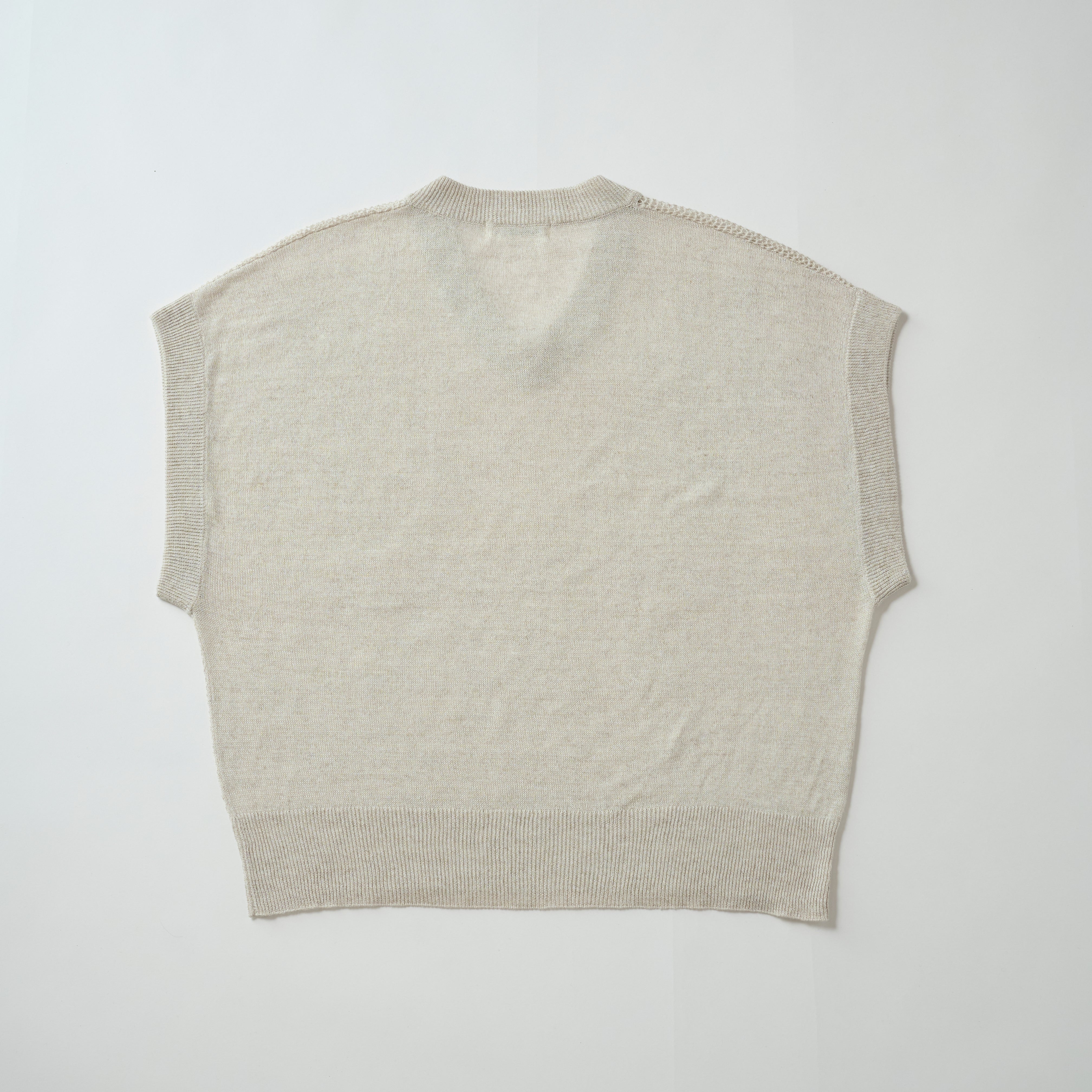 cotton linen knit jacqurd pullover(メッシュジャカードニットノースリーブ プルオーバー)
