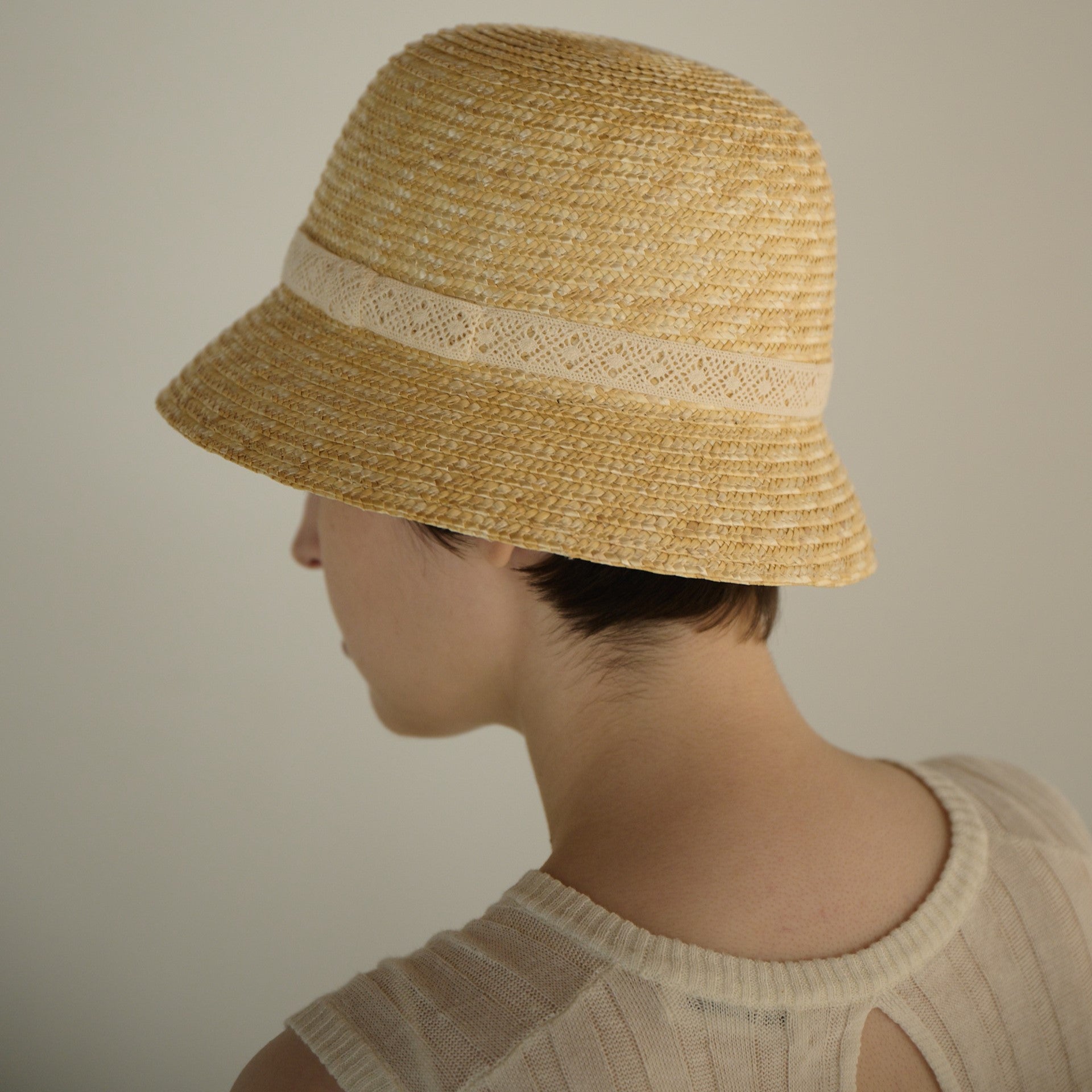 【Coming Soon】straw hat with torchon lace(トーションレース付き麦わら帽子)