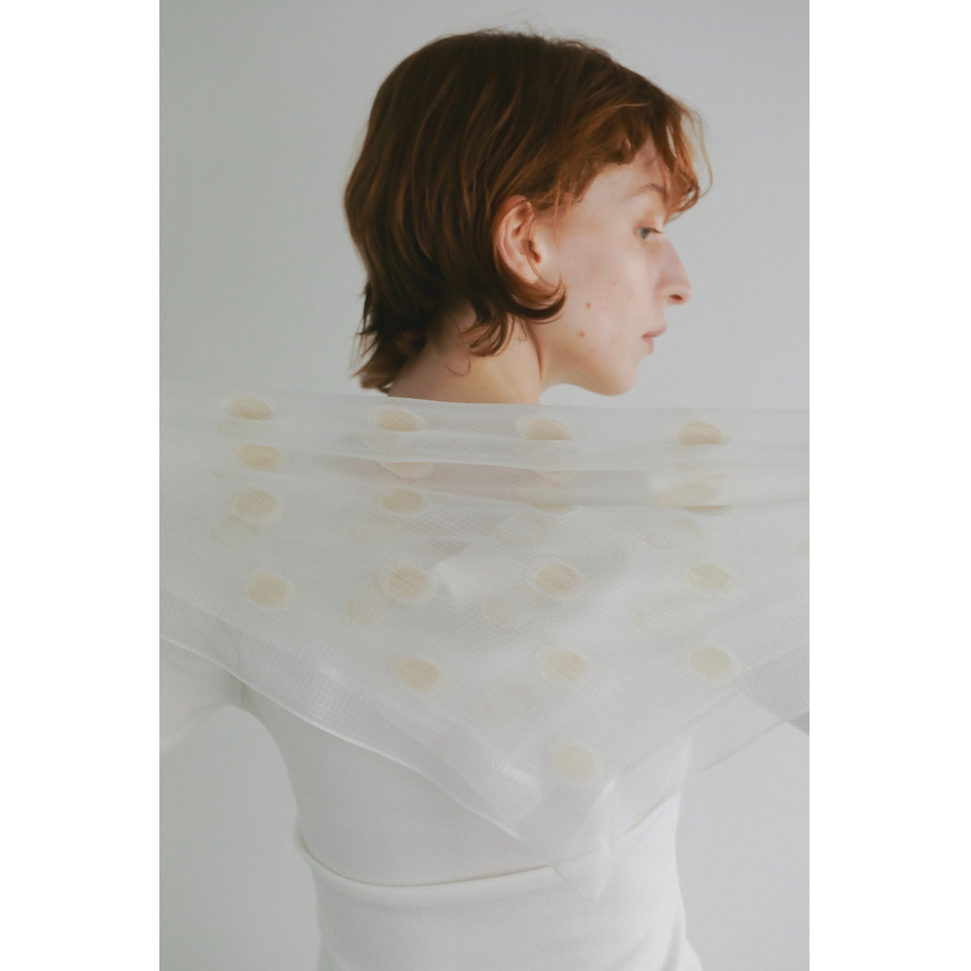 back cut jacqurd petite stole(バックカットジャカード スクエアストール)