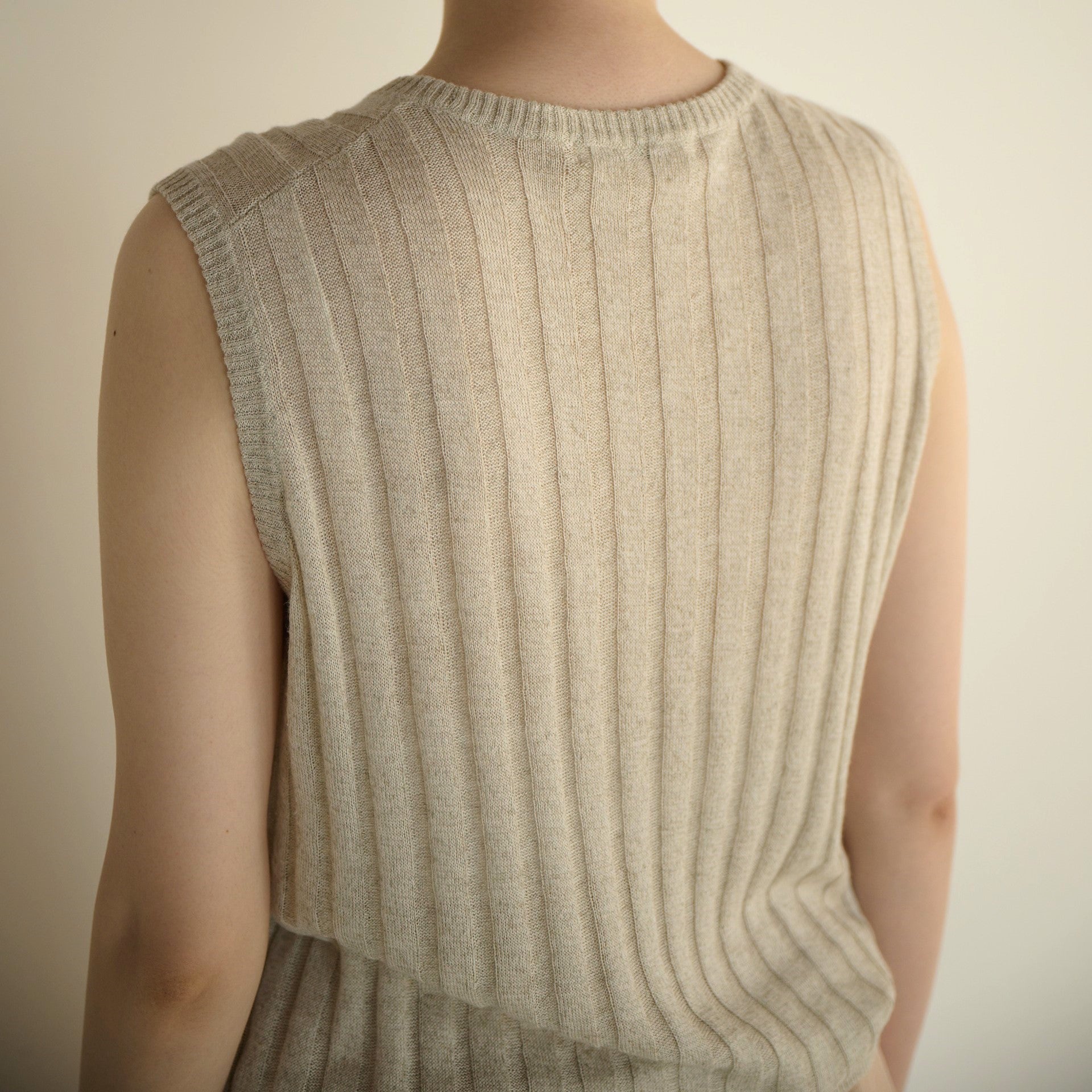 cotton linen rib knit sleeveless pullover(綿麻リブニットノースリーブ)