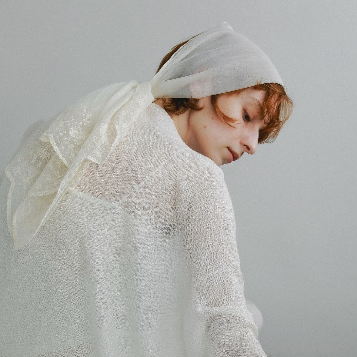 Coming soon) indian scallop embroidery petite stole(インド刺繍