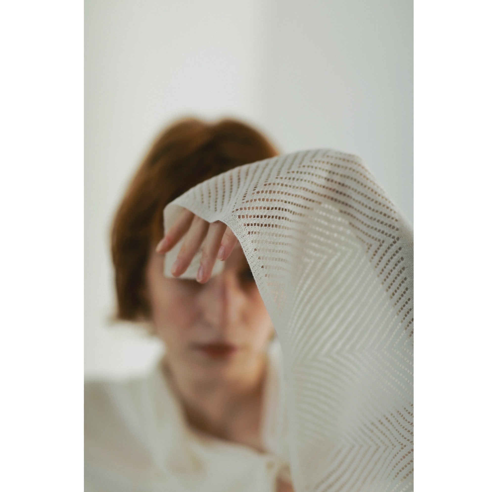 openwork knit stole(透かし編み ボタン付きストール)