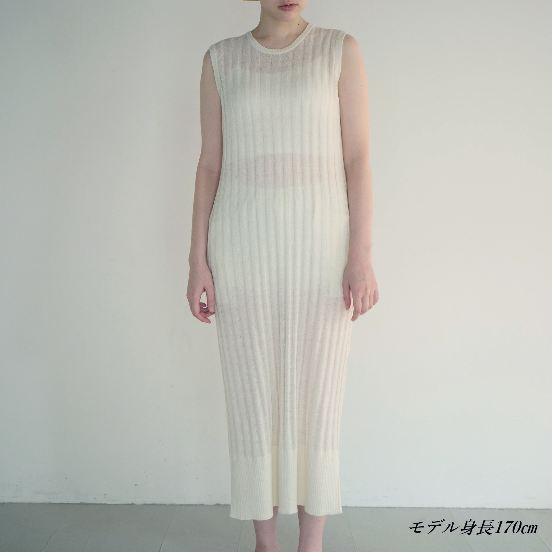 cotton linen rib knit dress(綿麻リブニットドレス)