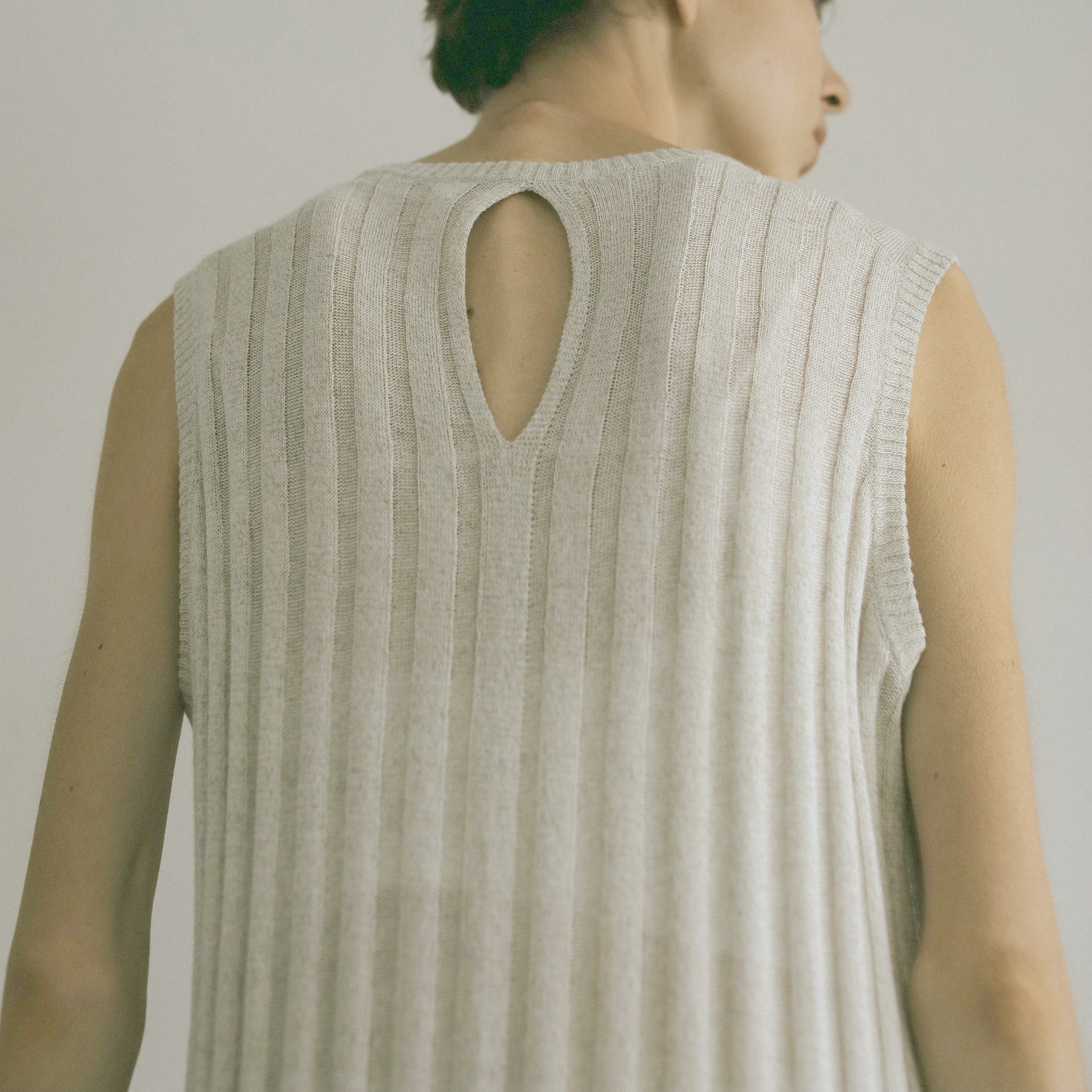 cotton linen rib knit dress(綿麻リブニットドレス)