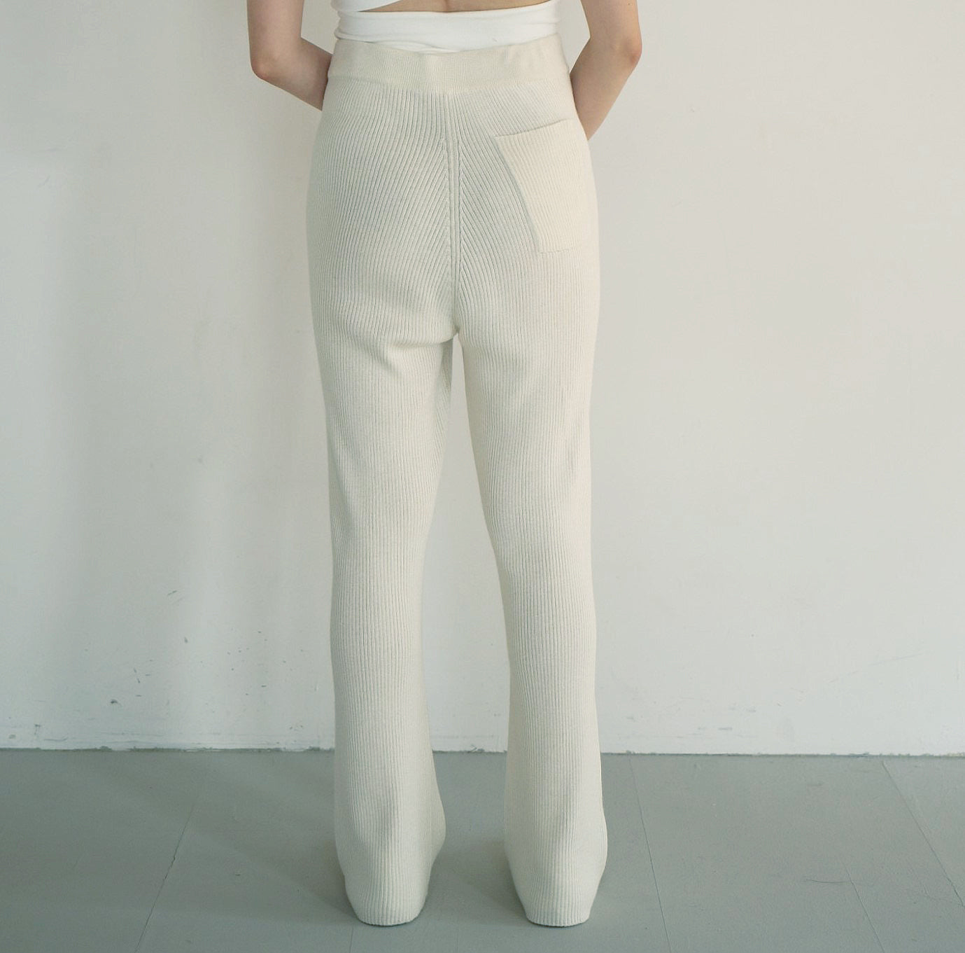 silk cashmere rib knit pants(シルク＆カシミヤリブニットパンツ)