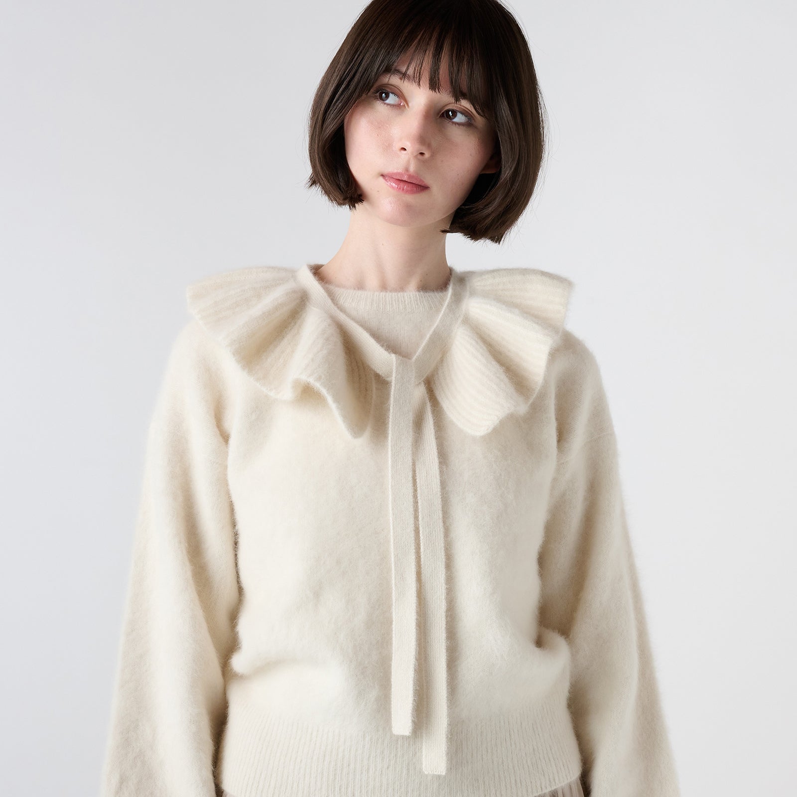 fox cashmere ruffled collar（フォックスカシミヤ フリルカラー）
