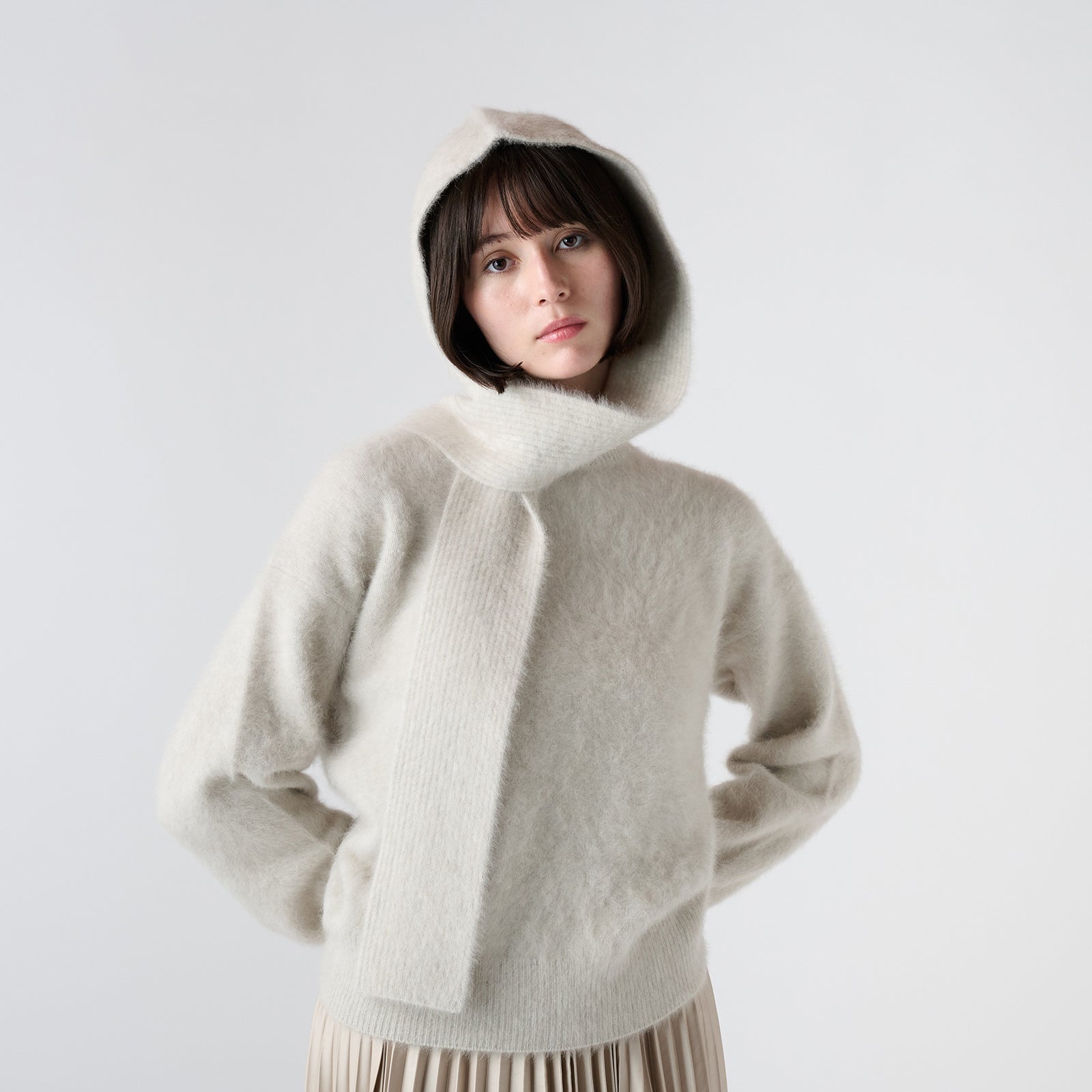 fox cashmere hood muffler（フォックスカシミヤ フードマフラー）