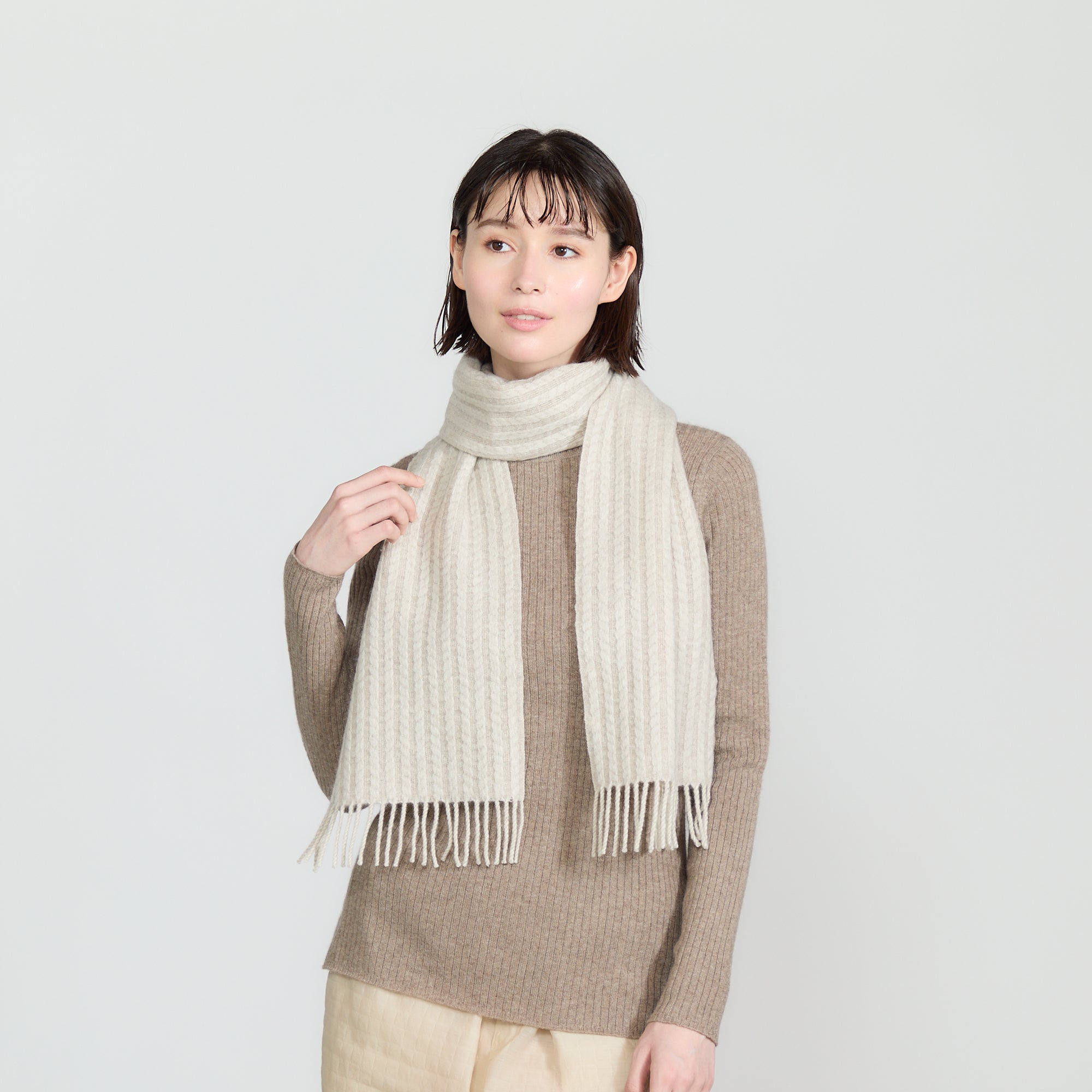 cashmere fulled maffler(カシミヤ縮絨マフラー)