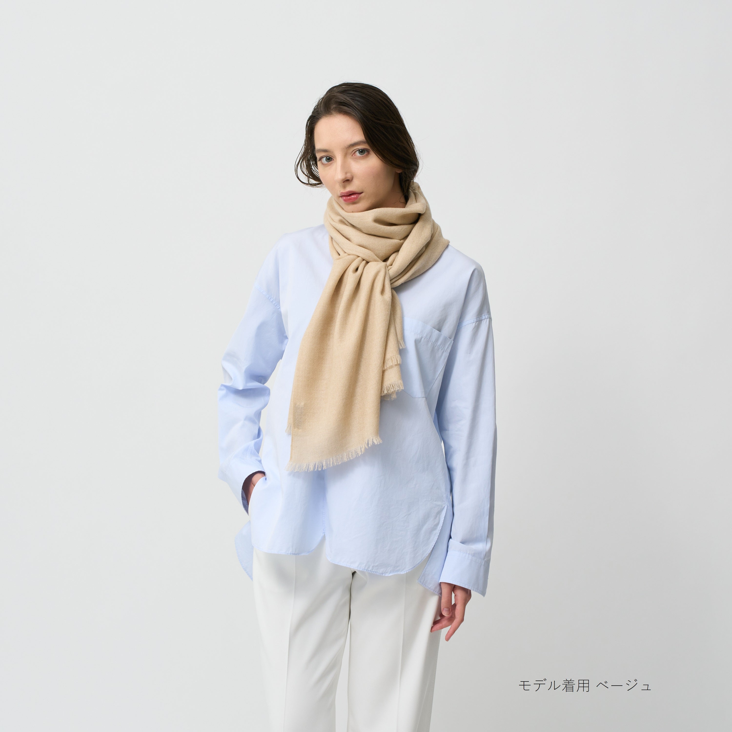 cashmere worsted stole(カシミヤ無地梳毛ストール)