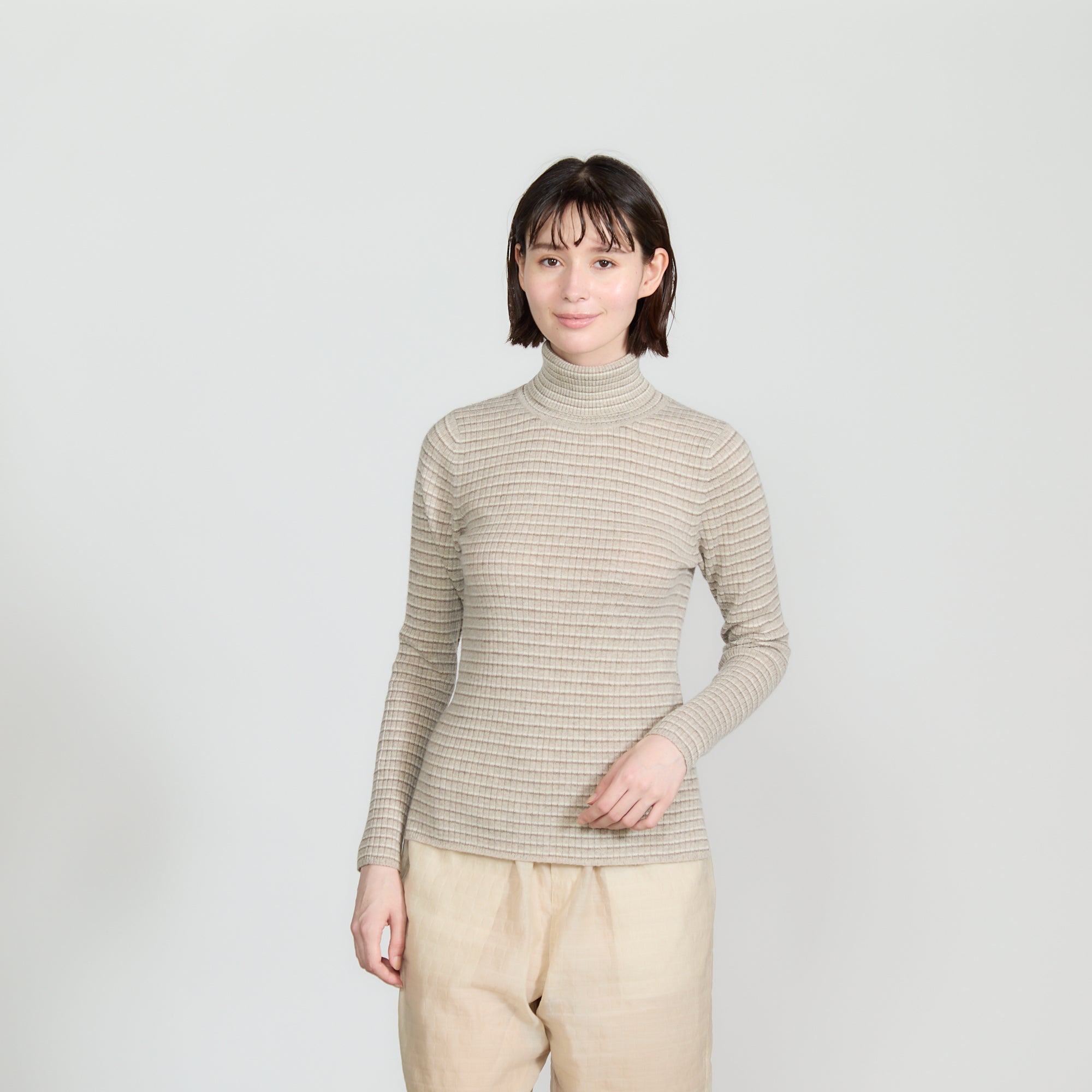 cashmere ribk nit turtle neck(カシミヤリブニットタートルネック)