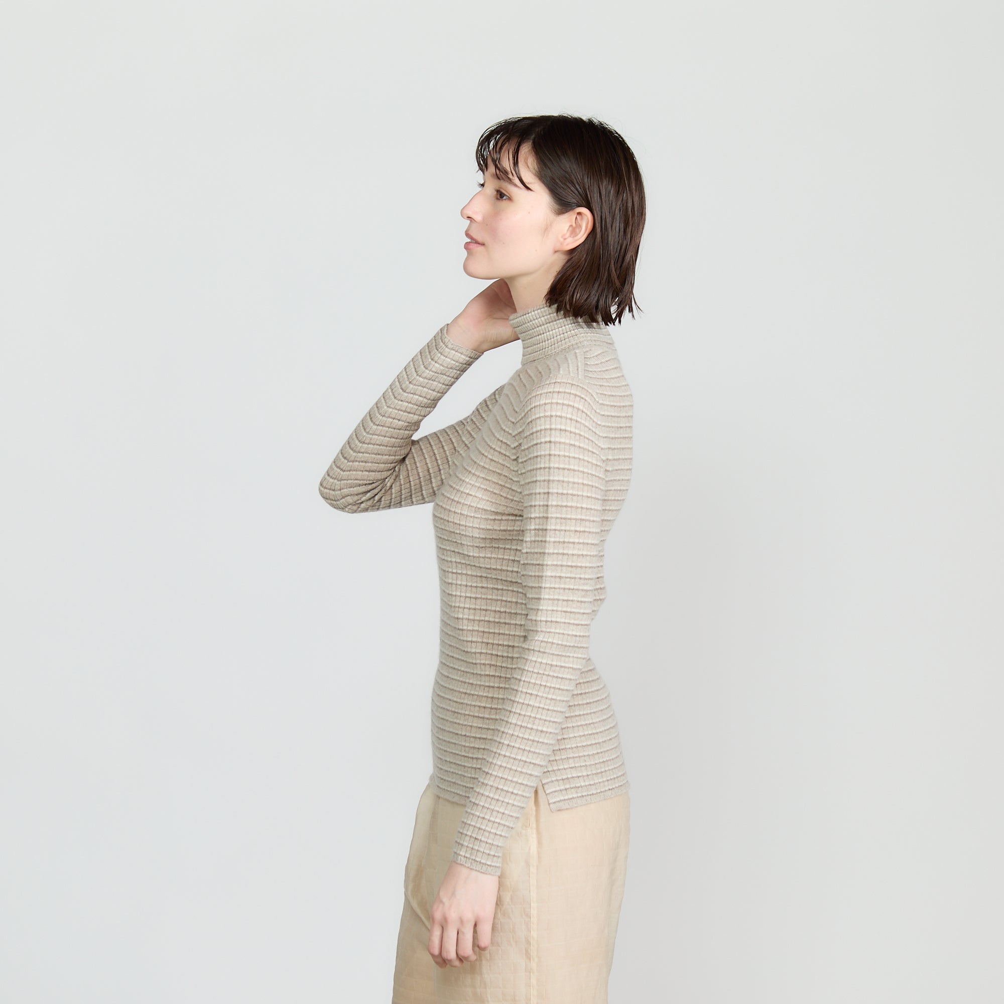 cashmere rib knit turtle neck(カシミヤリブニットタートルネック)