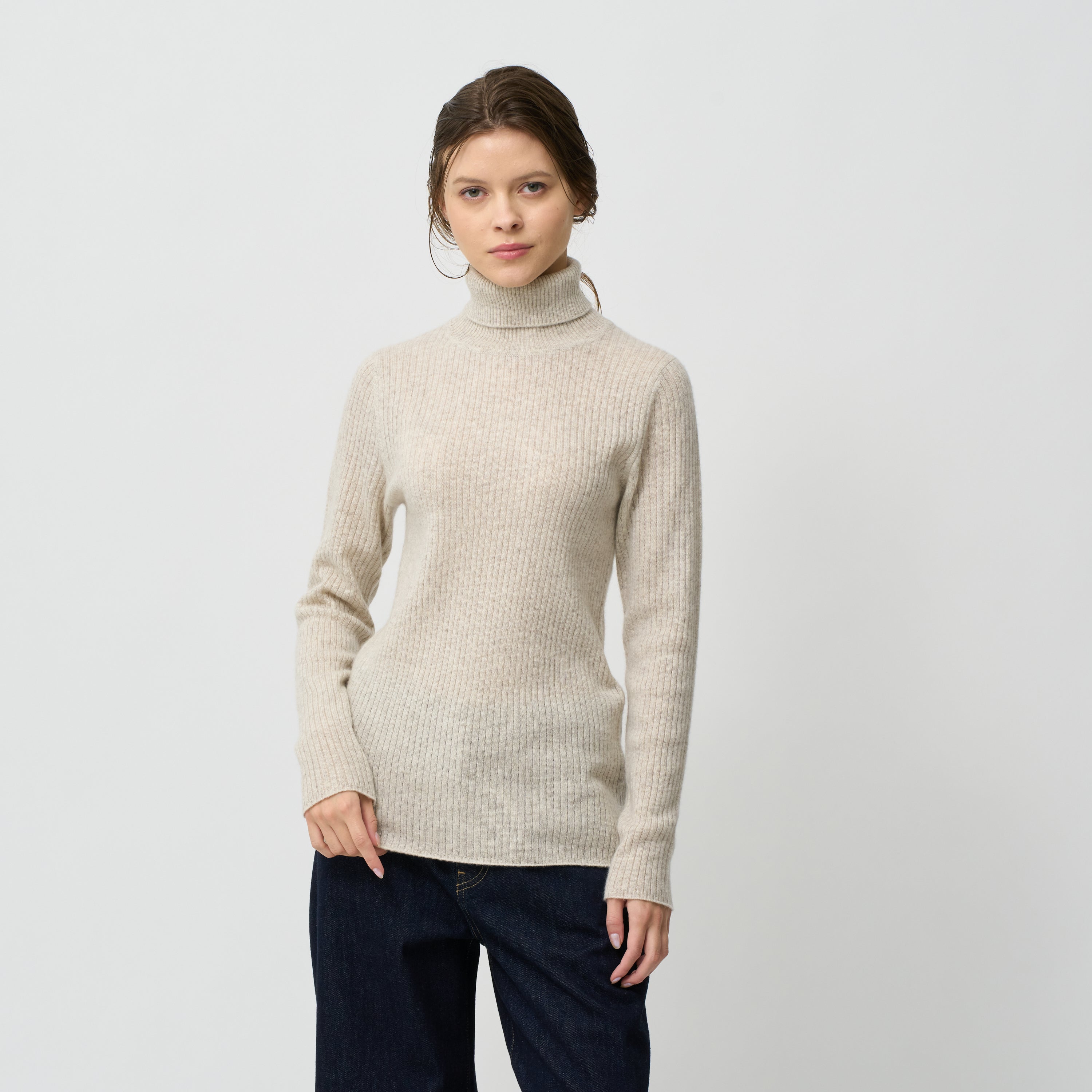 cashmere ribk nit turtle neck(カシミヤリブニットタートルネック)