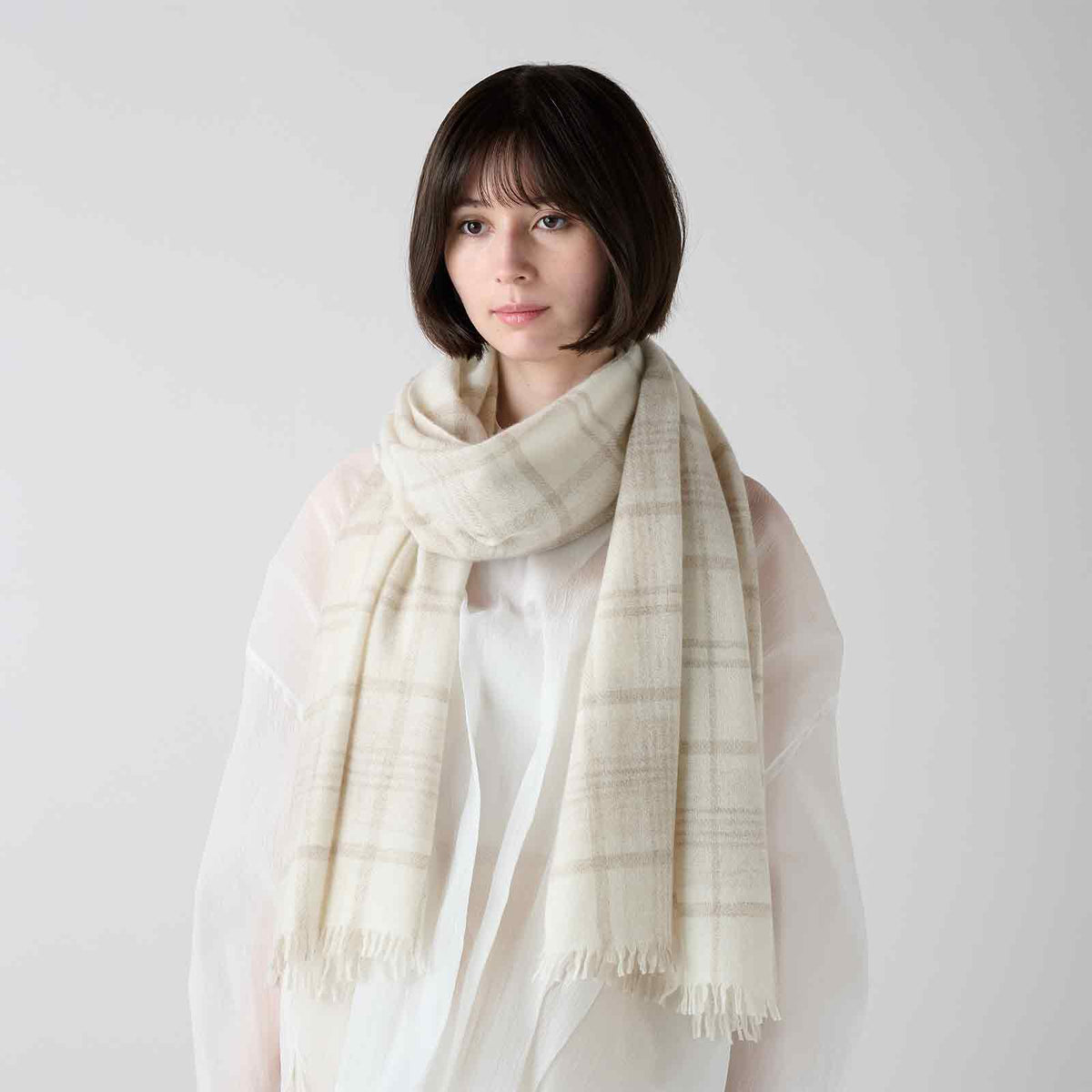 【Coming soon】baby cashmere plaid stole（ベビーカシミヤ チェックストール）