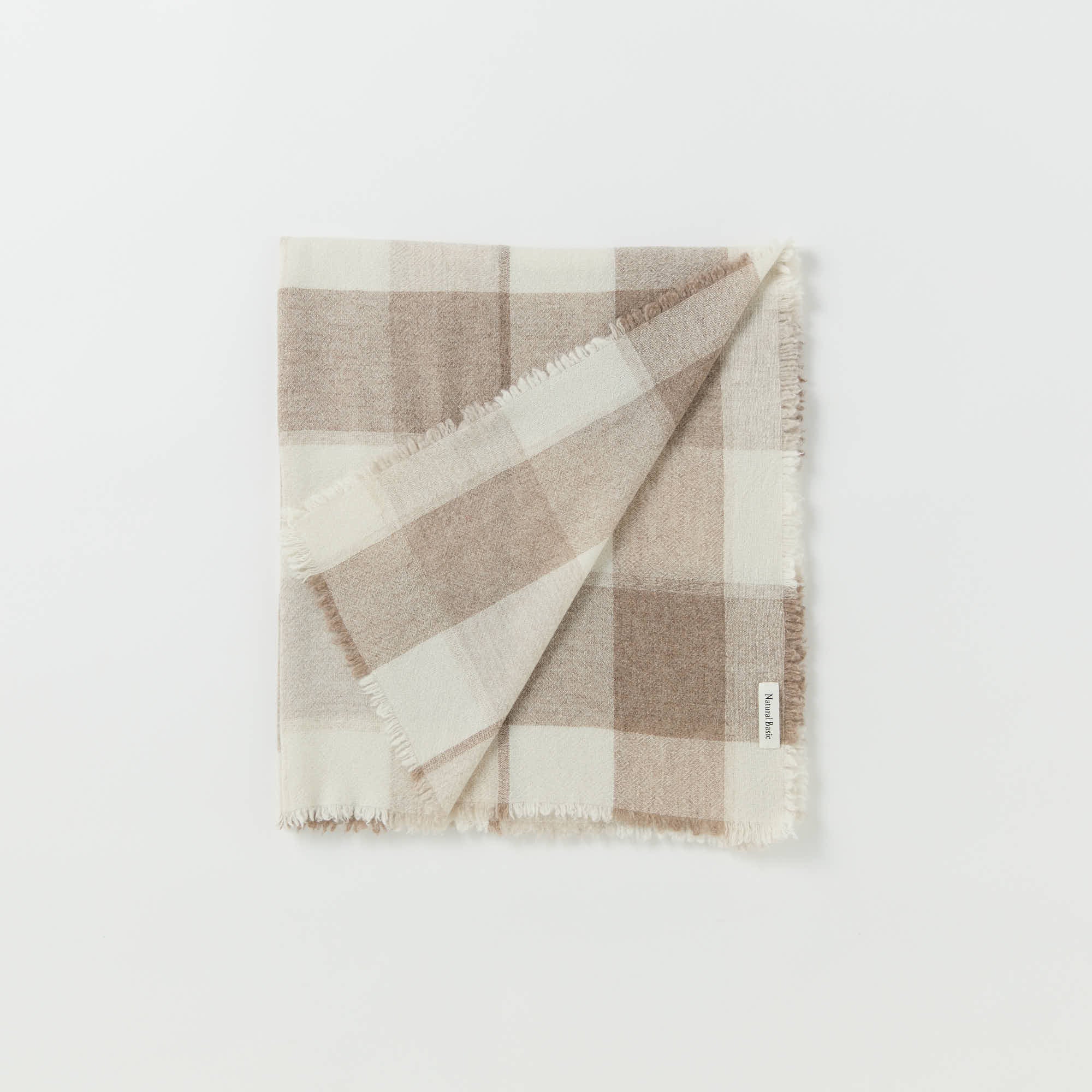 【Coming Soon】cashmere plaid large stole(大判カシミヤ縮絨ストール)
