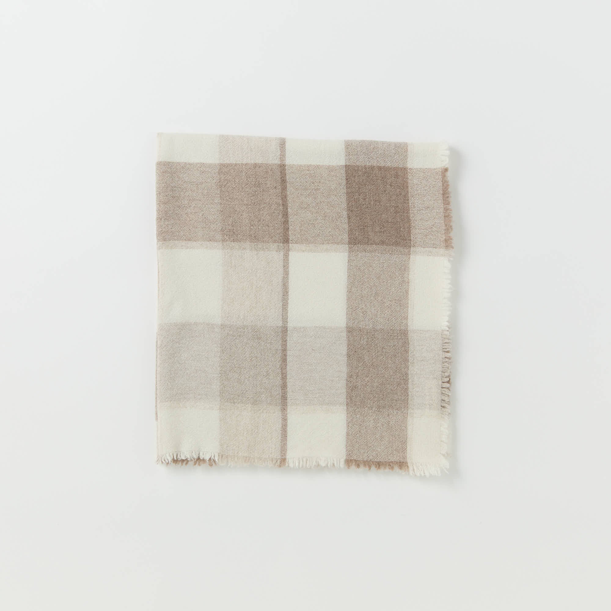 【Coming Soon】cashmere plaid large stole(大判カシミヤ縮絨ストール)