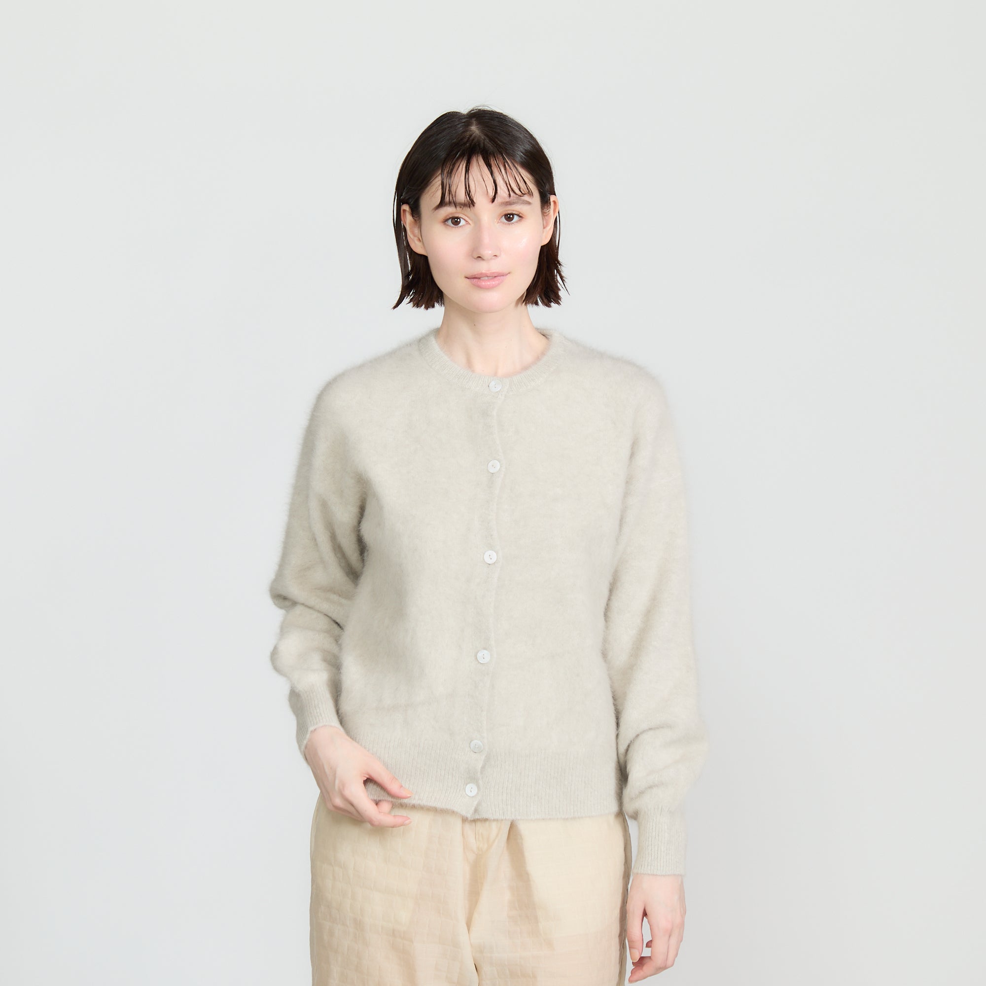 【Coming Soon】fox cashmere crew neck cardigan(フォックスカシミヤ クルーネックカーディガン)