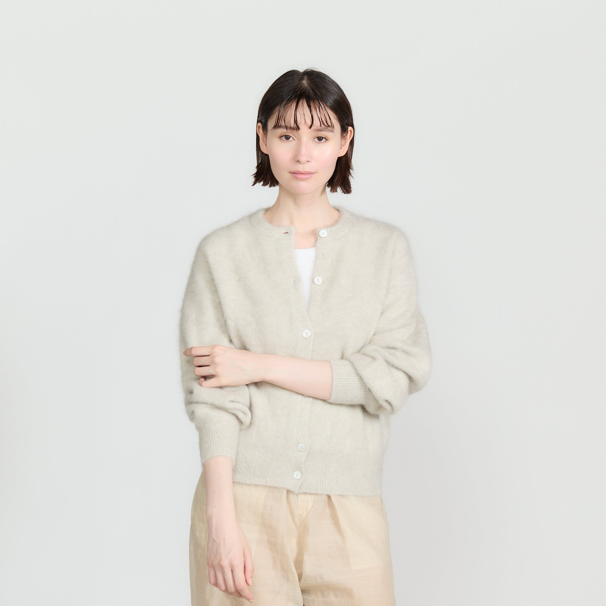 【Coming Soon】fox cashmere crew neck cardigan(フォックスカシミヤ クルーネックカーディガン)