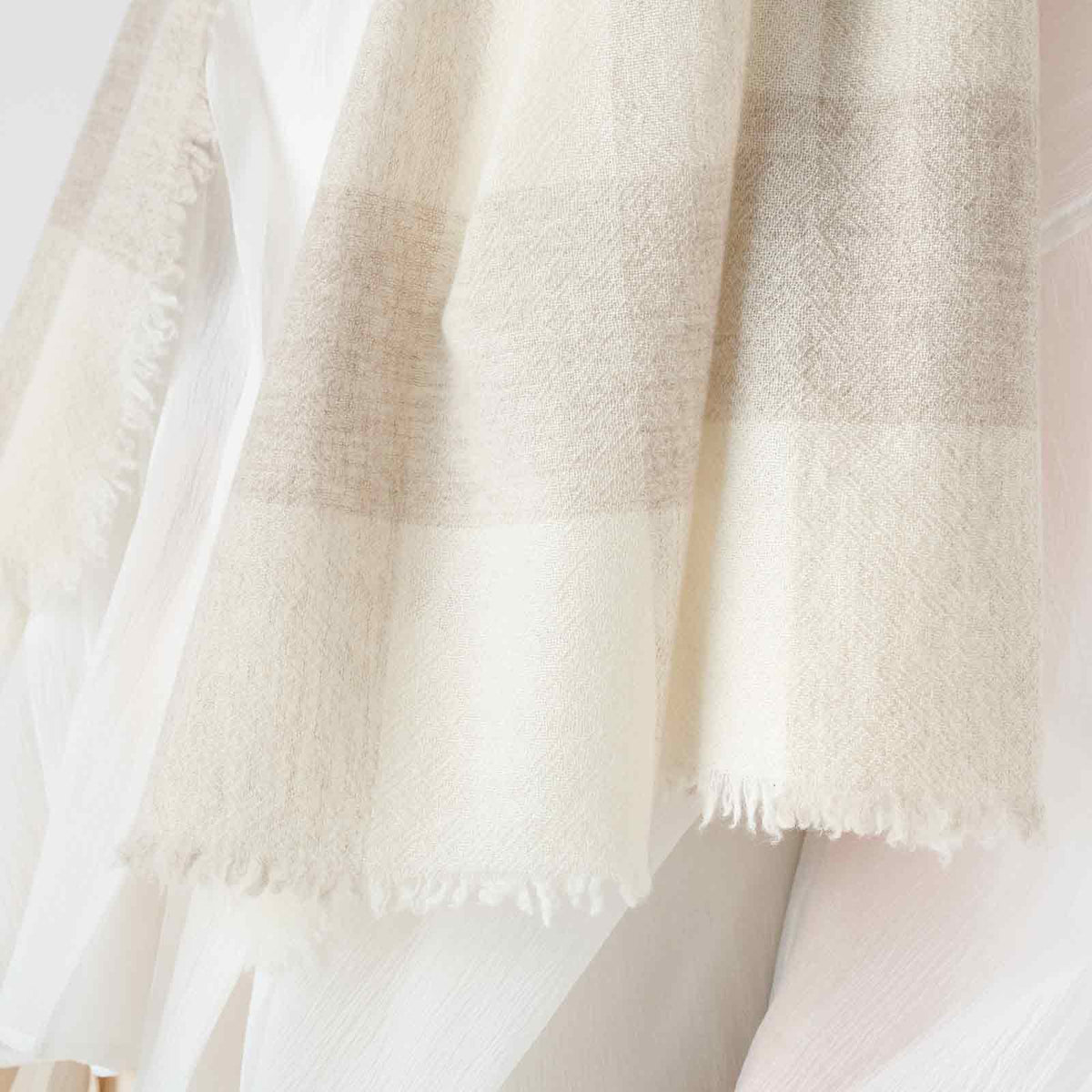 【Coming soon】cashmere plaid large stole（カシミヤチェック 大判ストール）
