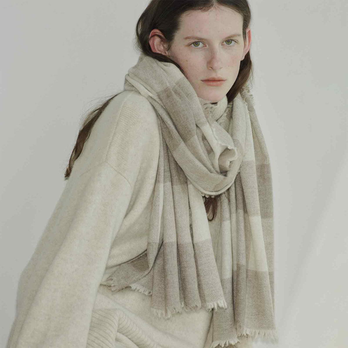 【Coming soon】cashmere plaid large stole（カシミヤチェック 大判ストール）
