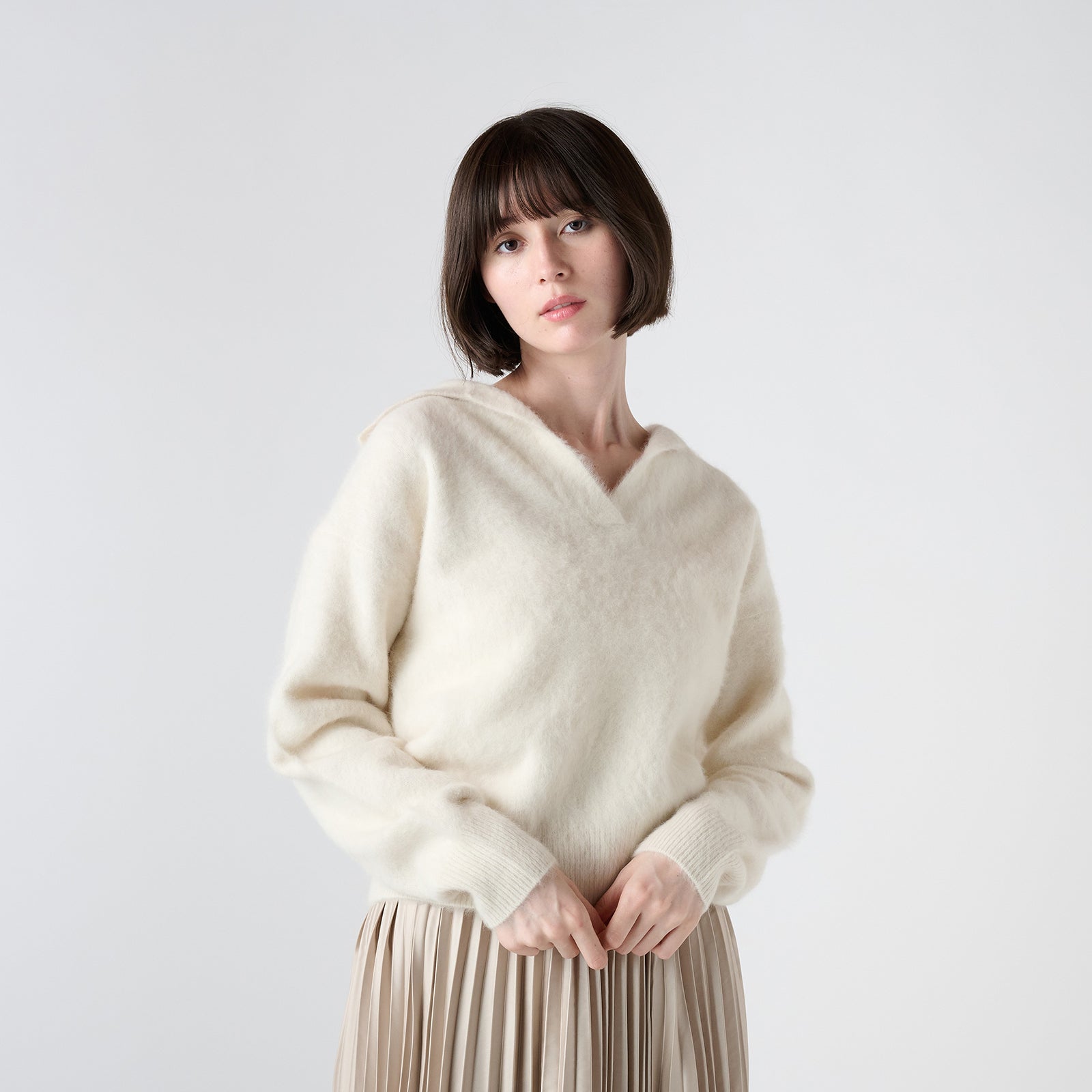 【Coming soon】fox cashmere skipper pullover（フォックスカシミヤ スキッパーニット）