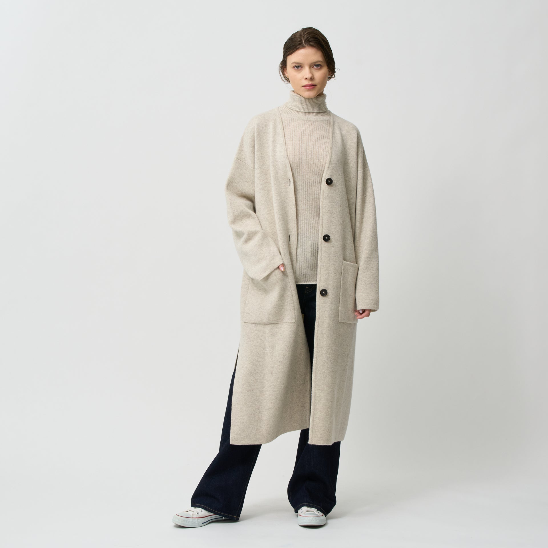 cashmere knit long coat(カシミヤ ニットロングコート)EC限定ギフト 