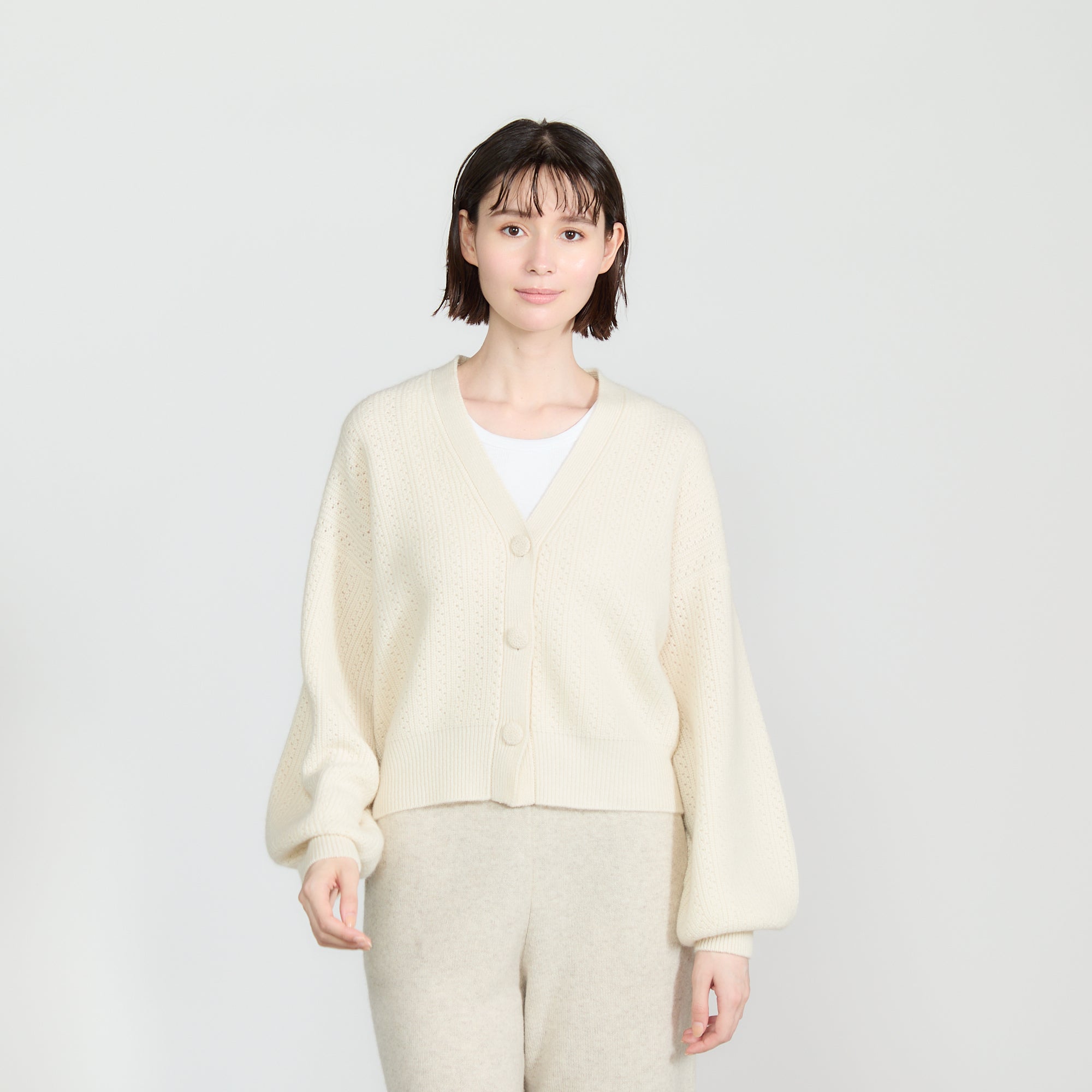 【Coming Soon】cashmere rib knit cardigan(カシミヤ 変形リブニット カーディガン)