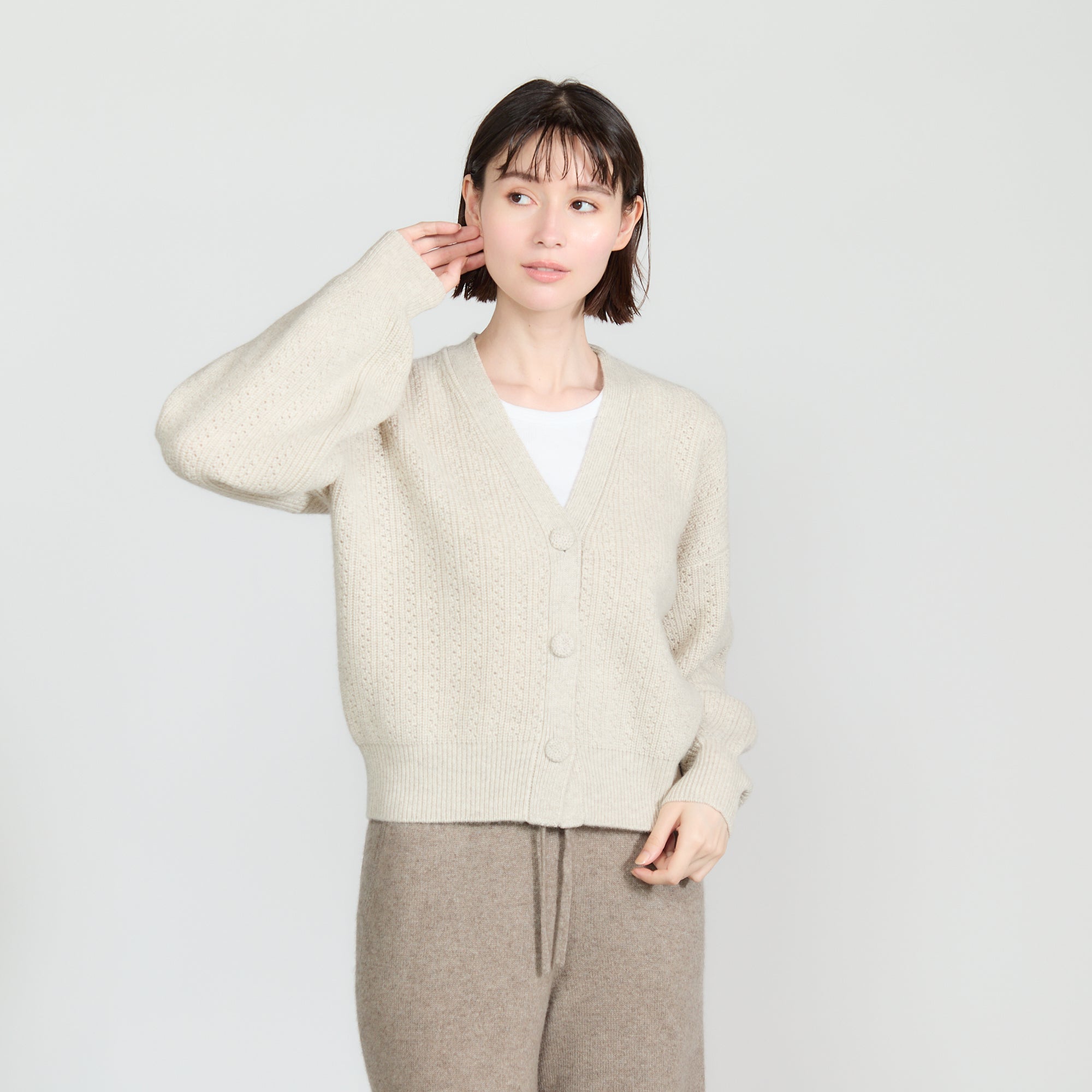 【Coming Soon】cashmere rib knit cardigan(カシミヤ 変形リブニット カーディガン)