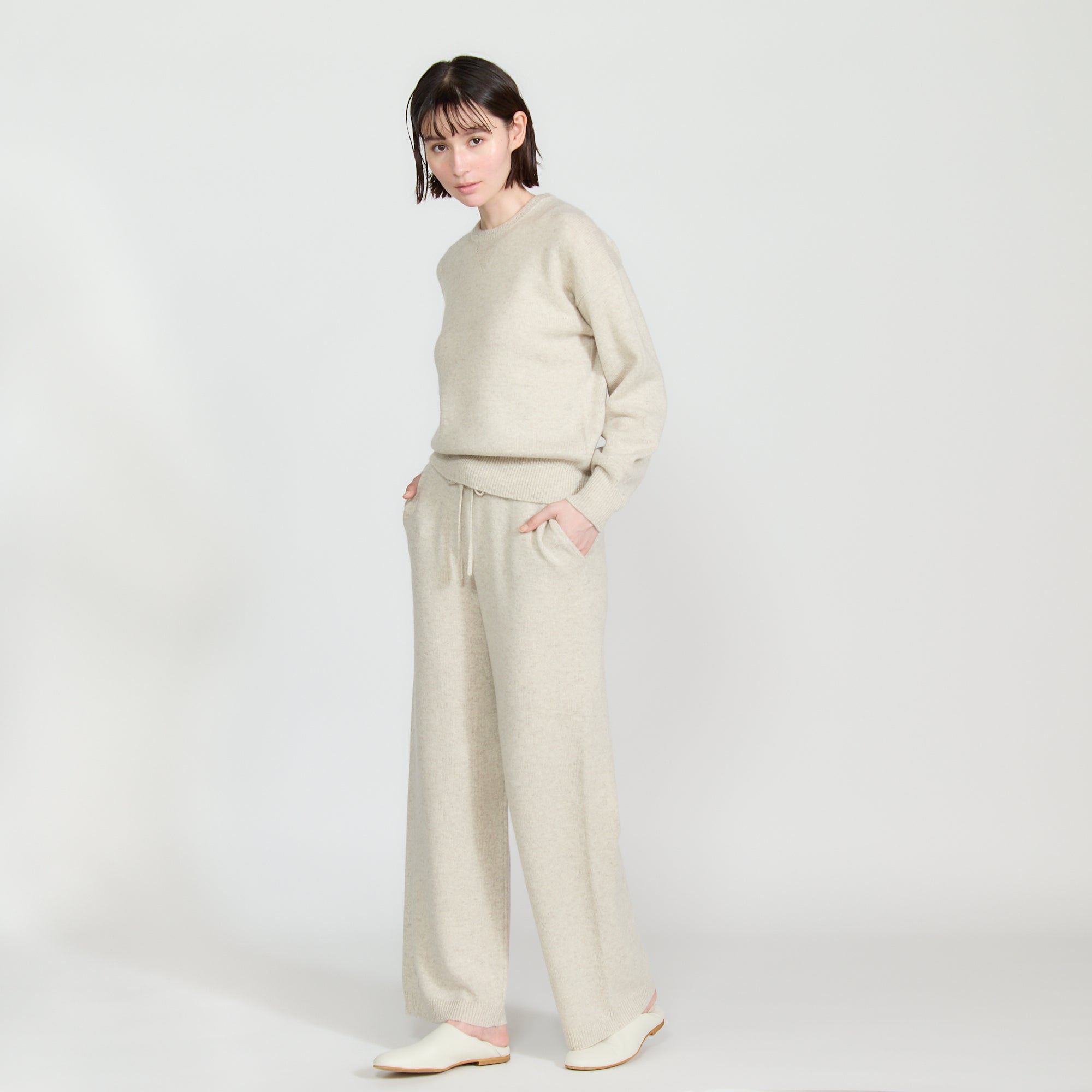 【Coming Soon】cashmere knit wide pants(カシミヤ ニットワイドパンツ)