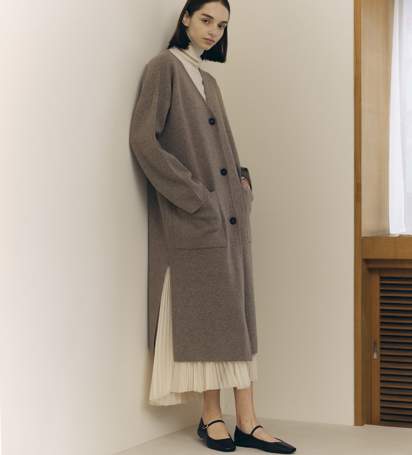 cashmere knit long coat(カシミヤ ニットロングコート)EC限定ギフトバッグ付き　　