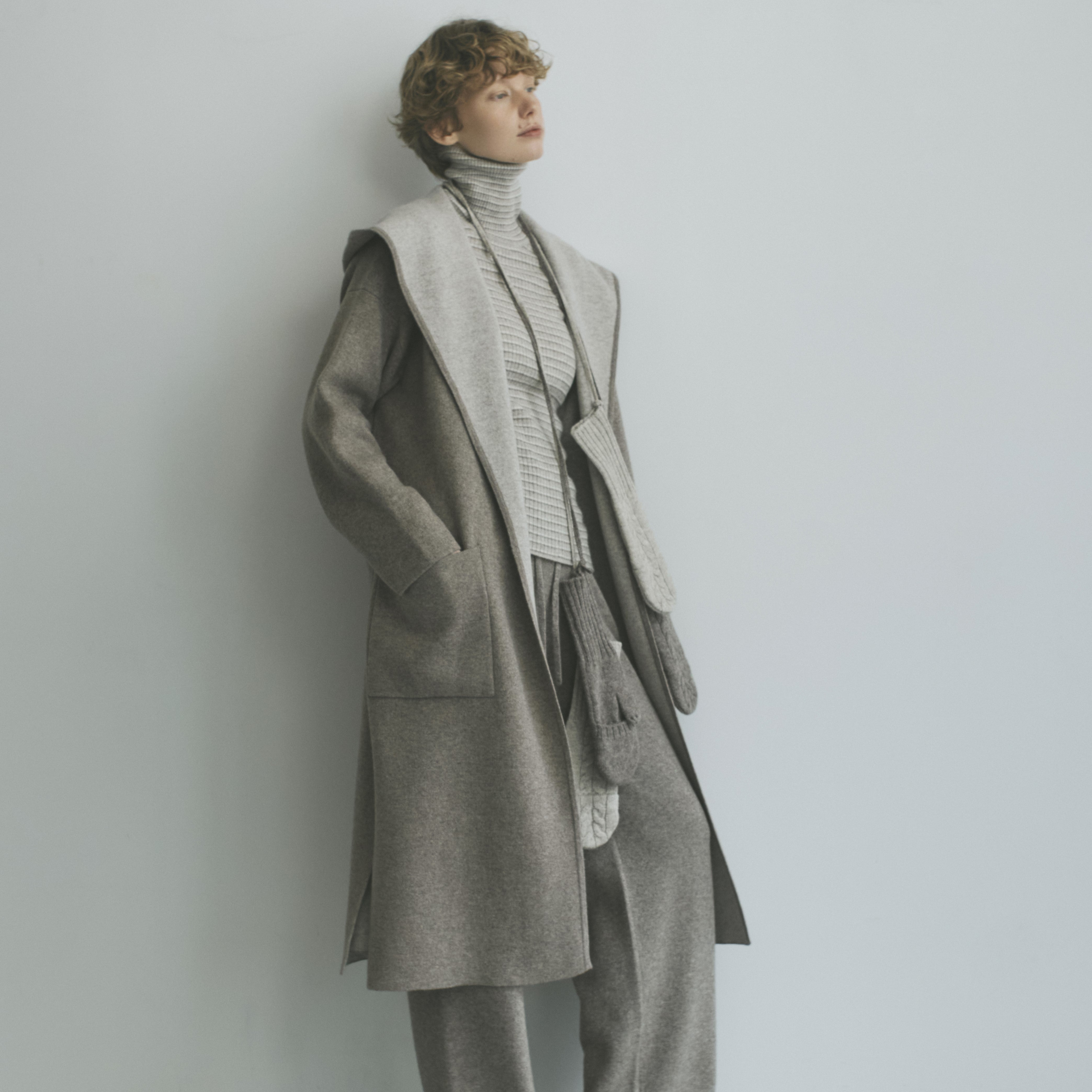 cashmere double face hooded coat(カシミヤダブルフェイスフード付きコート)EC限定ギフトバッグ付き