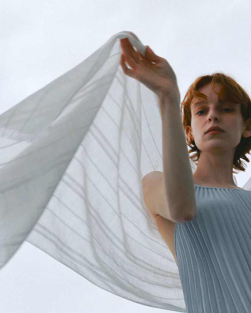 striped gauze woven stole　#55910006