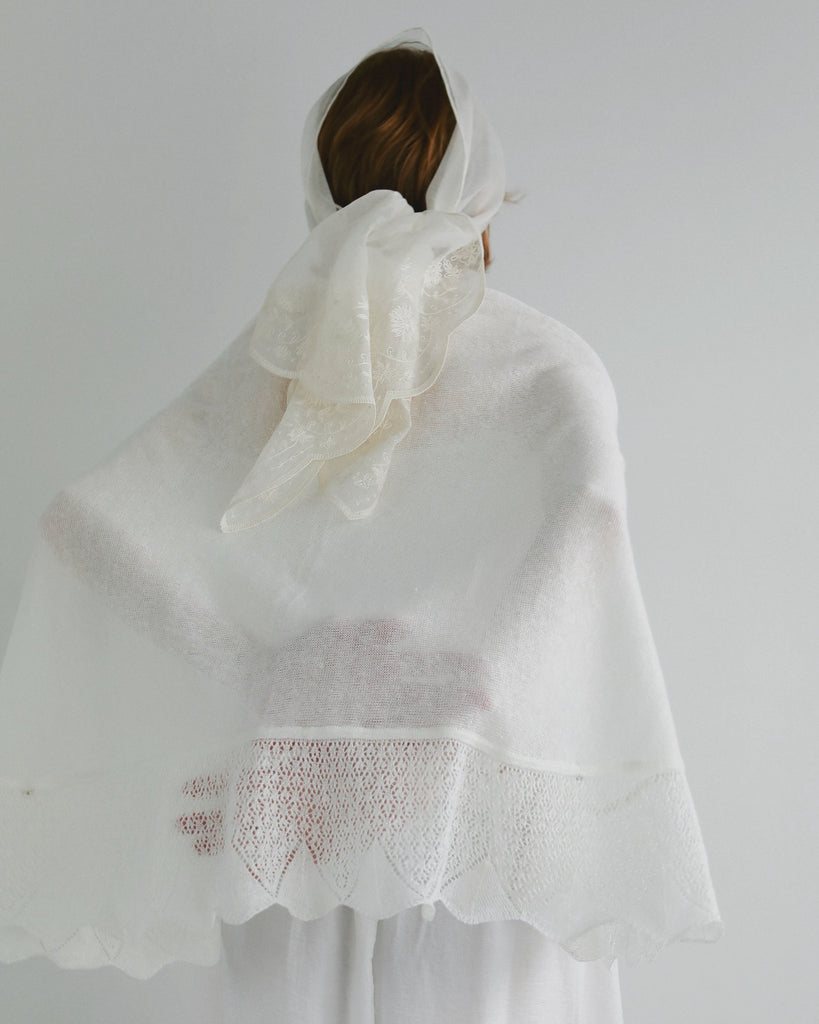 indian scallop embroidery petite stole　#55912002