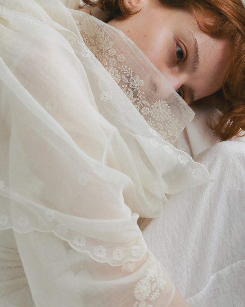 indian scallop embroidery stole　#55916005